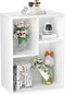VECELO 3-Cube Small Bookshelf, Modern Bookcases with Shelves, Vertical or Horizontal Cubby Storage Organizer, Pearl