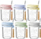 HomArtist 16oz Overnight Oats Containers with Lids and Spoons, 6 Pack Wide