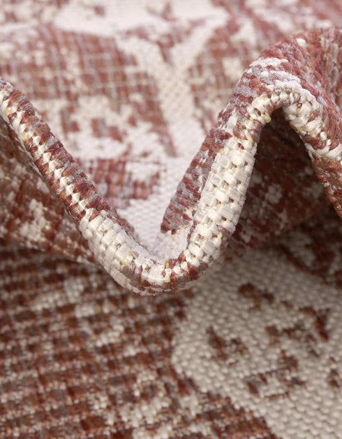 Unique Loom Outdoor Bohemian Collection Area Rug, Anthro, 2' x 5' 1" Runner, Rust Red/Ivory