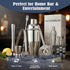 13-Piece Set Set Bartender Kit Bar Tool Boston Cocktail Shaker with Muddler,Strainer,Jigger,SpoonHome Bar Accessories