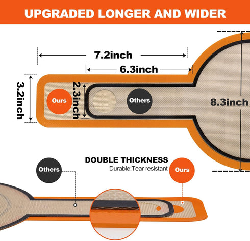 Silicone Bread Sling Dutch Oven - Best Japan Silicone. Non-Stick & Easy Clean Reusable Silicone Bread Baking Mat. With Extra Long Handles Bread Baking Sheet Liner, 2 Orange Set for Transferable Dough