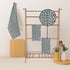 Set 3-16 x28 100% Ridhi Basil Green Hand Block Print Waffle Kitchen Towel of Ultra Absorbent Quick Dry Cotton Dish