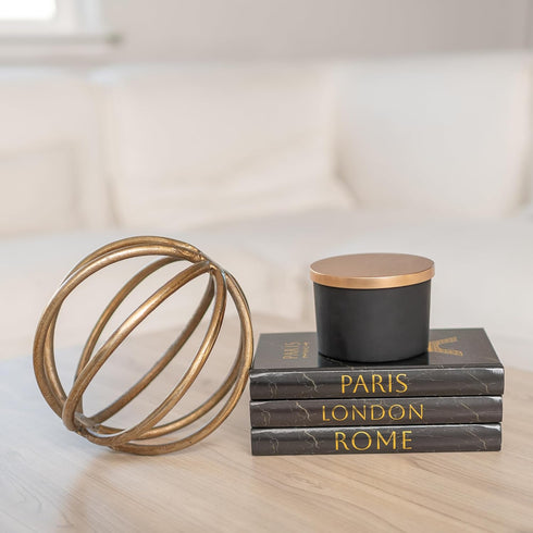 LAMOUR HOME DECOR Set 3 Books for Decoration - Home Decor Faux Book Stack with Gold Foil Stamping - Minimalist