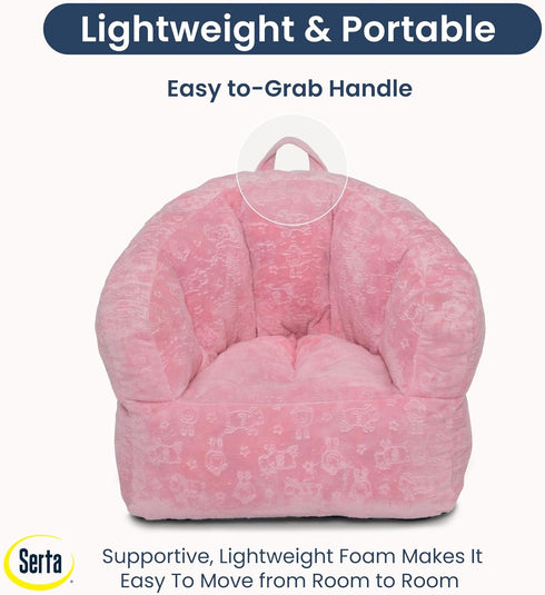 Cozy Delta Children - Serta Kids Plush Barrel Toddler Chair, Soft Foam Chair Bean Bag Chair Alternative for Boys