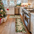 Artoid Mode Leaves Holly Merry Christmas Kitchen Mats - Set of 2 Low-Profile Winter Decor Rugs for Floor