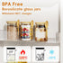 1 Pack 15oz Glass Sugar Container with Spoon - Glass Jars with Bamboo Lid and Spoon, Bamboo Lid Storage Jar Containers