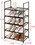 Vockot 5 Closet Tier Stackable Small Shoe Rack,Narrow Sturdy Shoe Shelf Organizer, Non-Woven Fabric Metal Free Standing