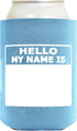 Personalized Can Cooler Hello My Name is Name Tag Set, 6-Pack Can Drink Sleeves and Marker