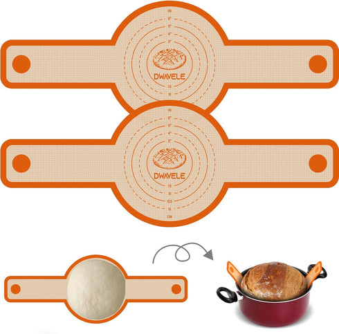 Silicone Bread Sling for Dutch Oven, Non-Stick & Easy to Clean, 2 Pcs Reusable Bread Sling for Sourdough