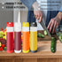 Daphilly 4 16 oz Pcs Inverted Plastic Squeeze Bottles, Condiment Squeeze Bottles for Sauces, Tip Large Valve Refillable