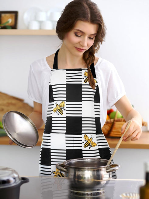 Bencailor 6 Pcs Kitchen Aprons Waterproof Aprons Adjustable Baking Cooking Aprons Themed Aprons for Home