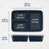 Bentgo 20-Piece Reusable BPA-Free 3-Compartment Containers, Lightweight, Microwave, Freezer, Dishwasher Safe - Navy Blue
