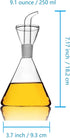 HAIZEEN 9 oz Glass All-Purpose Cruet - Glass Oil Decanter and Cruet (Cone-9 oz, Smooth Surface)
