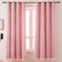 84 Inches 2 Pink Blackout Curtains for Girls Bedroom Cute- Aesthetic Star Cutout Double Layer with Sheer Overlay, Long