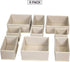 DIOMMELL 9 Pack Foldable Cloth Storage Box - Closet Organizer for Baby Clothes, Underwear, Bras, Socks, Beige