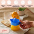 Glass Lemon Juicer, Small Grapefruit and Citrus Extractor with Handle and Pour Spout, 10.1oz (Yellow)