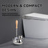 Set 7.5" Toilet Brush Holder - Ceramic Silver Toilet Scrubber Brush with Duck Base, Bathroom Cleaning Brush, Cute