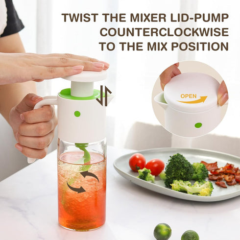 Vucchini Salad Dressing Shaker Mixer Bottle, Homemade Dressing Container - BPA Free Glass Juice Storage Ketchup