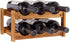 Wine Rack: 6 Bottle 2-Tier Wood Storage, Easy-Assembly Space-Saving Kitchen Organizer for Home and Bar