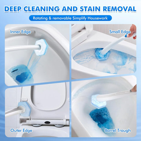 Wizia 40 Count Disposable Toilet Brush Refills - Compatible with Most Toilet Brushes, Easy Cleaning Toilet Bowl Sponge