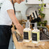 POVTOKA Counter, Wood Pedestal Stand, Farmhouse Wood Riser for Bathroom Kitchen Rustic Wooden Soap Tray for Bottles