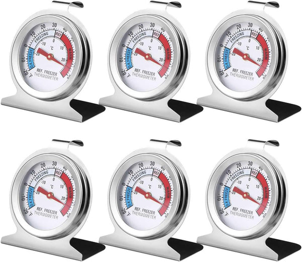 6PCS Large Dial Refrigerator Freezer Thermometer - Classic Series for Fridge Temperature Cooler