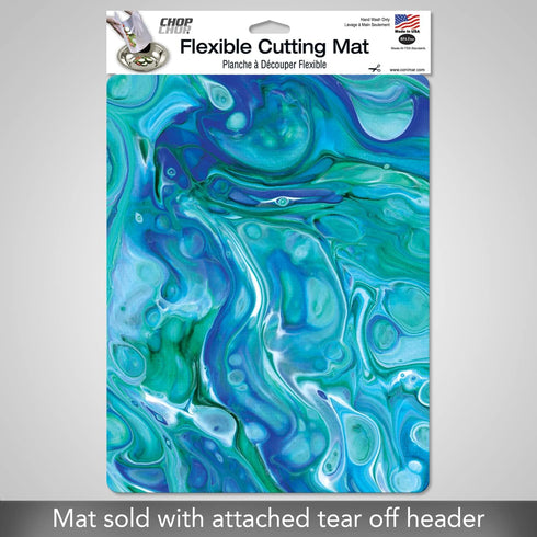 Cut N' Funnel Blue Flexible Cutting Board Mat, 15" x 11.5", Decorative and Easy to Clean, Made in the USA
