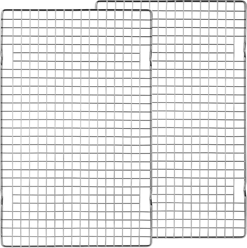 Tebery 2 Pack Heavy-Duty Wire Cooking Rack - Fits Half Sheet Pan, Nonstick Baking & Cooling Grid