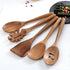 Kitchen Wooden Cooking Spoon Set, 2 Pieces - Solid Acacia Wood Serving Spoons for Mixing, Stirring, Nonstick Utensils