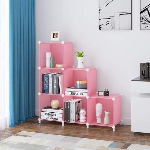6-Cube Hammer, Closet, (11.8x11.8x11.8 inch), HOMIDEC Storage Shelf, Storage Bookcase Bookshelf with Metal Storage