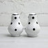 City to Cottage Ceramic Salt and Pepper Shakers Set, Handcrafted White and Black Polka Dot Spice Shakers, Farmhouse