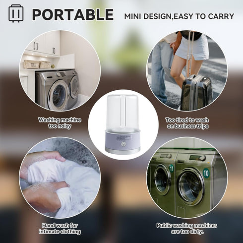 Portable Mini Washing Machine for Deep Cleaning Underwear, Baby Clothes, Small Items - Suitable for Apartments (Green,