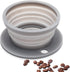 Portable Reusable Pour Over Coffee Dripper, Paperless Collapsible Coffee Maker with Stainless Steel Mesh Screen (Grey)