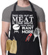 Funny Grilling Apron for Men - Once You Put My Meat - One Size Fits All, Black Chef Kitchen BBQ Apron with 3 Large