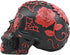 Ebros Day of The Dead Spider Web Floral Red Rose Skull Figurine - DOD Floral Black Sugar Skull Statue 5" L
