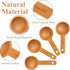 Tebery 8 Pack Wood Measuring Scoops for Canister, 1 Tablespoon Beech Coffee Scoop for Coffee Beans, Ground Coffee,