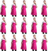 Pink Plain Bib Aprons Bulk for Women Men Adult with 2 Front