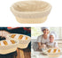 2 PCS 8 Inch Oval Long Banneton Brotform, Rattan Bread Dough Proofing Rising Basket & Liner for Bakers