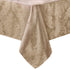 Newbridge Barcelona Luxury Tablecloth, 52” x 70” Rectangle, Golden Beige Damask Fabric, 100% Polyester, No Iron, Soil