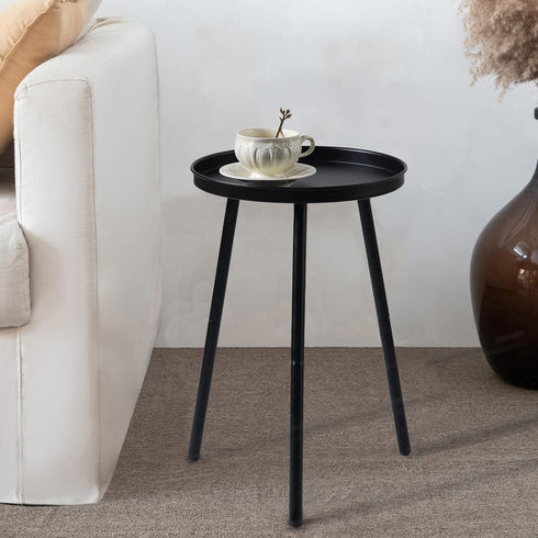 3 AOJEZOR Side Table: End Table for Any Room - Small Side Tables for Small Spaces All Matte Black with Legged