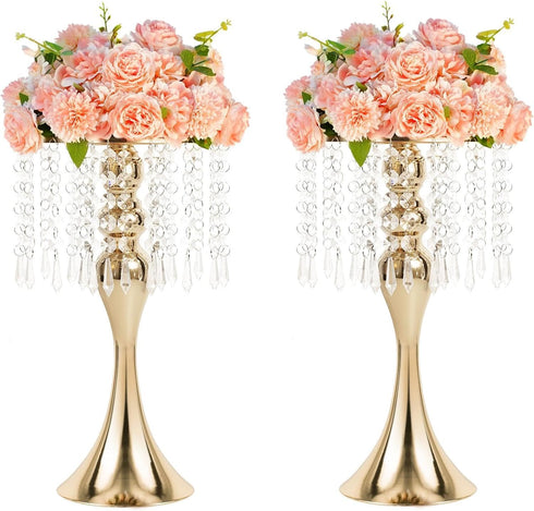 Metal Wedding Centerpieces for Table, Crystal Flower Stands, Wedding Road Lead Flower