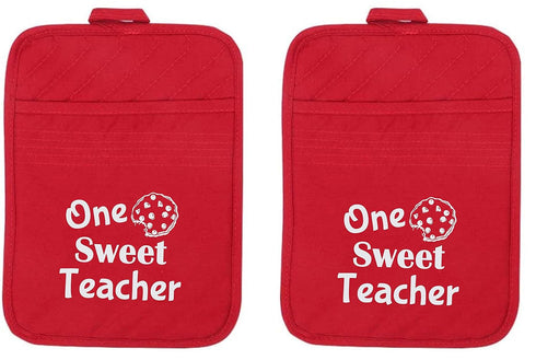 Teacher Gift for Women, Appreciation Week, Thank You Potholder, One Smart Cookie Oven Mitt, Set of 2