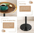 OYEAL Drink Side Table Small Round Cocktail Table for Patio Outdoor Pedestal Side Table Coffee Table with Black Marble