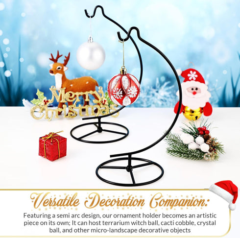 2 Pack 10.43" Baderke Ornament Display Stand, Height Ornament Hanger, Air Plant Holder Terrariums Hanging Stand Crystal