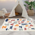 3.3'x5' ABREEZE Kids Play Mat,Fluffy Faux Wool Kids Rug Non-Slip Childrens Carpet ABC Number Educational Learning