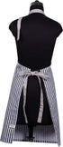 AMOUR INFINI Cotton Aprons for Women, Adjustable Strap and Waist Ties, Reusable for Baking and Cooking (Charcoal)