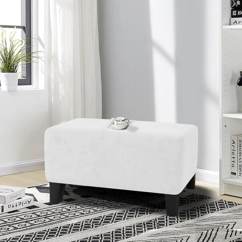 MAXIJIN Velvet Ottoman Cover Rectangular Stretch Square Ottoman Covers Slipcover Rectangle Washable Foot Stool Cover
