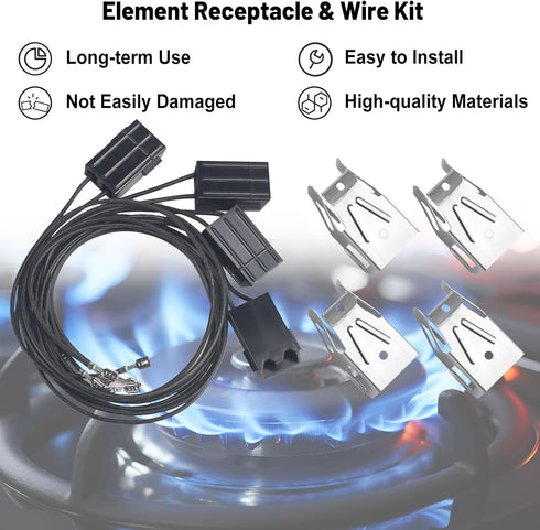 WB2X8228 Element Range Receptacle Block Kit Compatible with G-E Electric Hot-Point Ranges, Replaces AP2013499, 4 Pack
