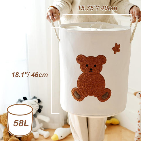 58L INough Large Laundry Basket Tall Baskets Storage for Dirty Clothes, Toys Storage Bins Baby Hamper Clothes Hamper