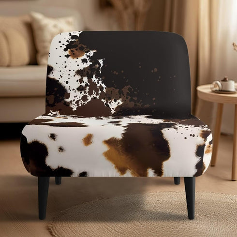 Generic Armless Armless Armless Stretch Chair Slipcovers Cow Print Accent Chair Covers Removable Non-Slip Couch Cover